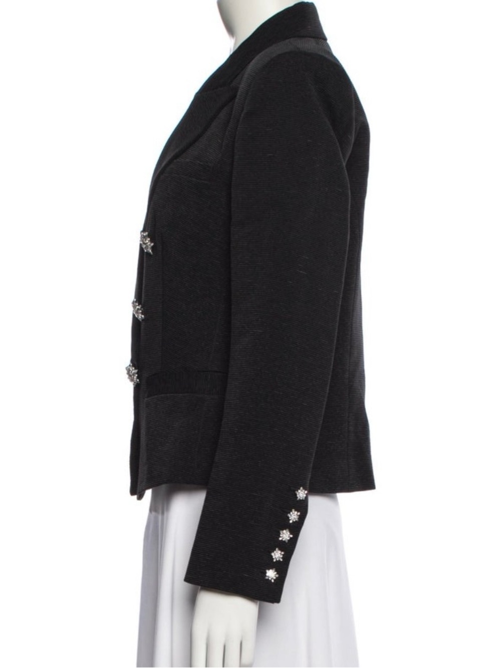 L'Agence Brooke Black Open Blazer with Crystal Buttons NWT - Picture 4 of 7